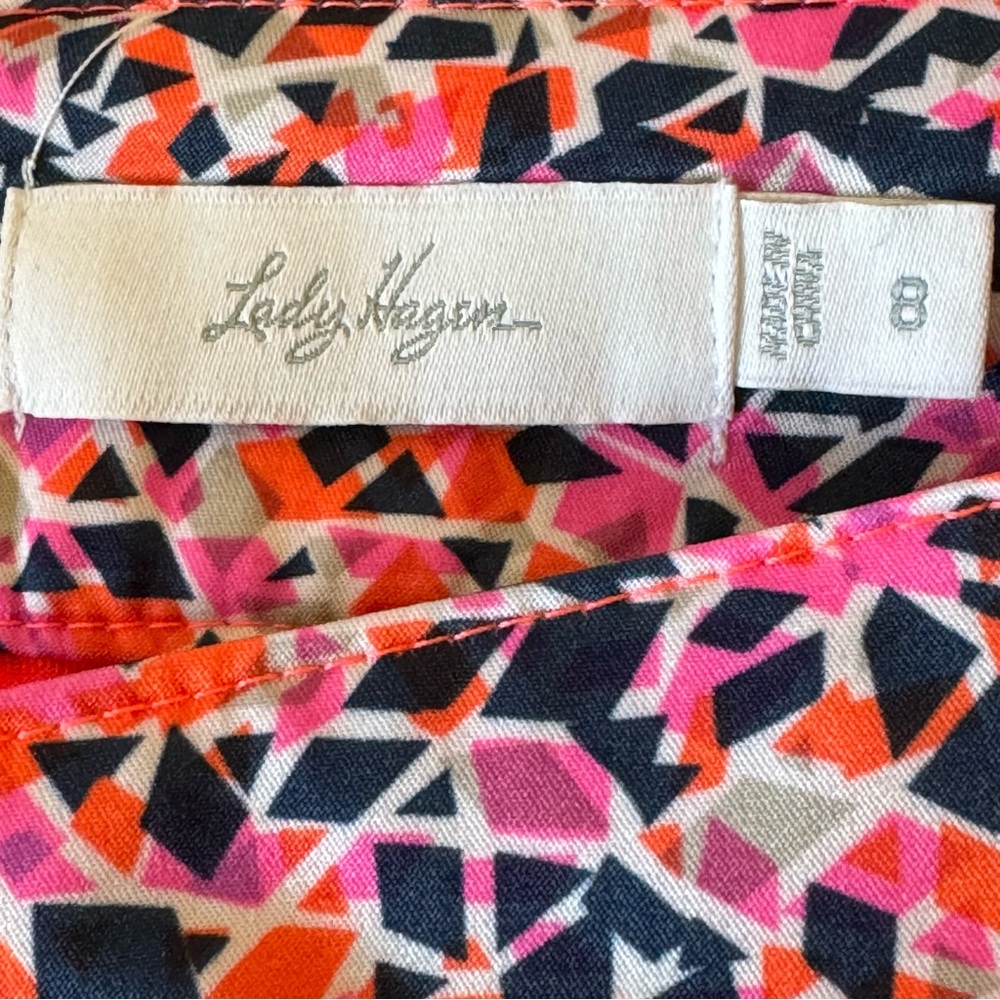 Lady Hagen Size 8 Orange Navy Gray Print Skort Golf Pickle Ball Tennis Walking - Picture 3 of 6